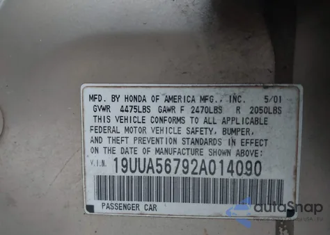 2002 Acura Tl 3.2 from USA, damaged, VIN 19UUA56792A014090